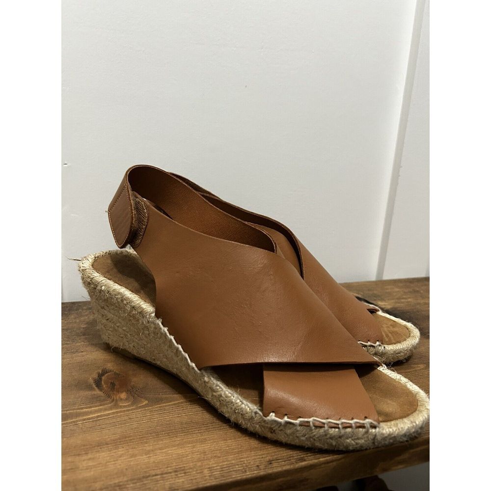 Maypol‎ Handmade in Spain Leather Strapped Wedge Sandals 38 Boho Cottagecore
